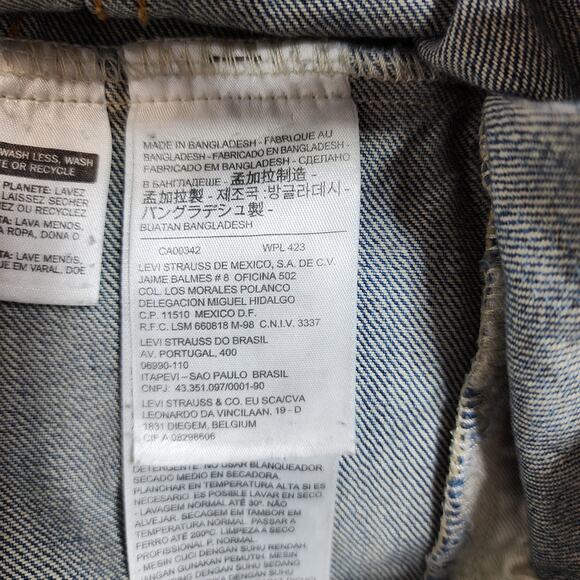 Levis Mens Jean Jacket XL Trucker 72334 Type 3 Blue Bleach Wash Distressed Chore - Picture 7 of 16